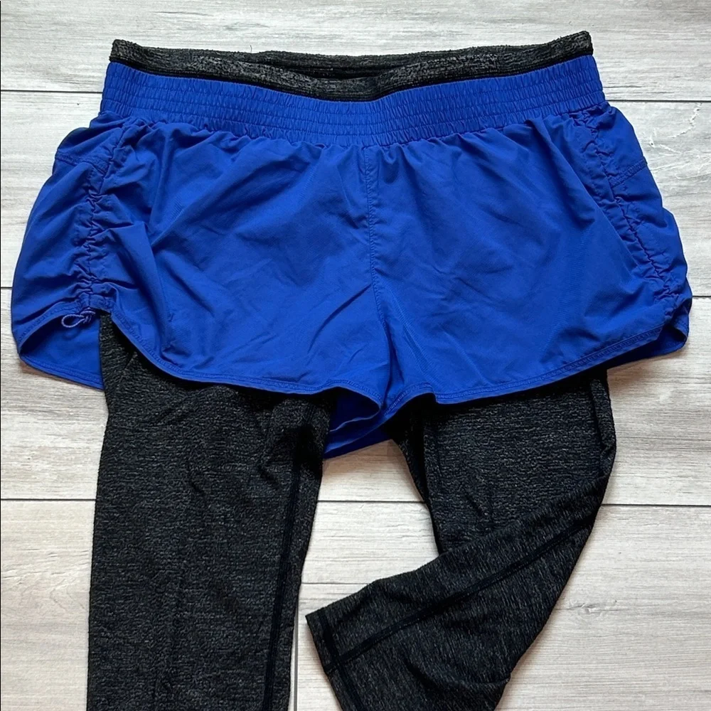 Athleta Go Getter 2-in-1 Knicker Shorts Over Capri leggings size medium